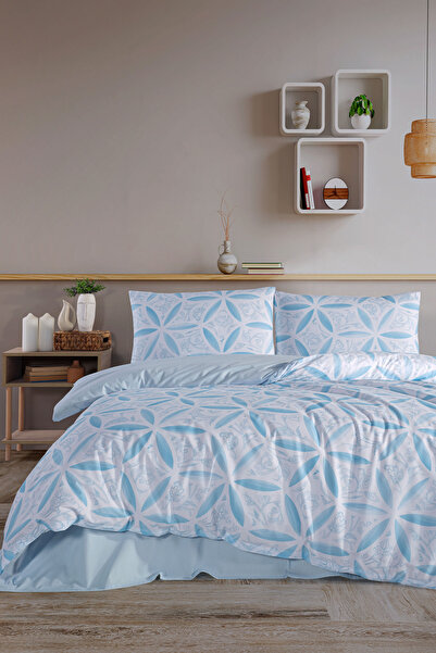 Marielouhome طقم غطاء لحاف مزدوج من القطن بنسبة 100% من Evelya Blu