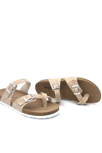KİNDEP Kindep Fly Soft Thumb S042 Women's Slippers Beige