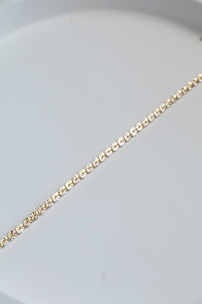 DEMOKAN Kadın Bileklik Kararmaz 14k Altın Renk Vip Seri İthal Yuvarlak Disk Bileklik