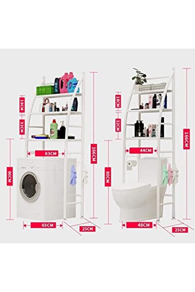 Generic 3 Layer Over The Washing Machine Storage Rack Metal Bathroom Shelf Space Saving Organizer for Laundr