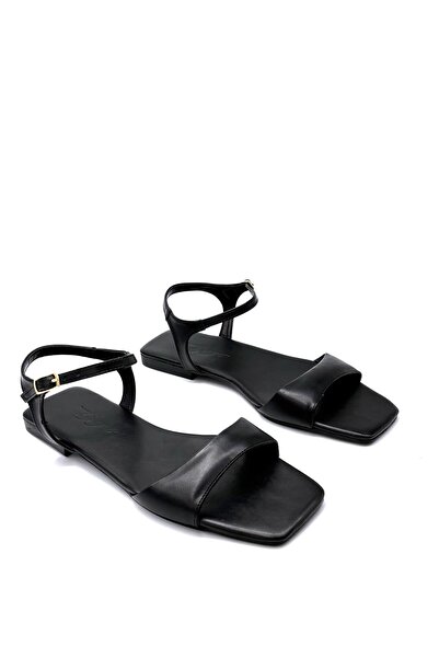 KİNDEP Kindep Single Strap Flat Daily Women's Sandals Black