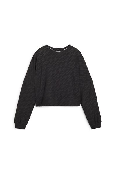 Puma Womens Fit Branded Fleece Sweatshirt - Black