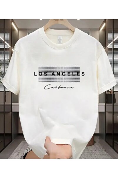 benimcombinim تي شيرت للجنسين للرجال/النساء من لوس أنجلوس مطبوع عليه رقبة دائ...