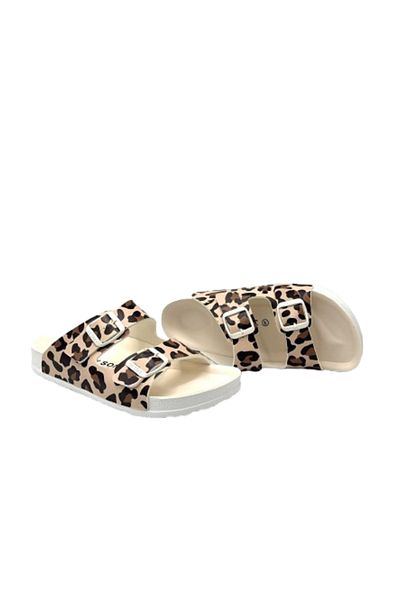 KİNDEP Kindep Fly Soft Double Buckle Daily Slippers Leopard