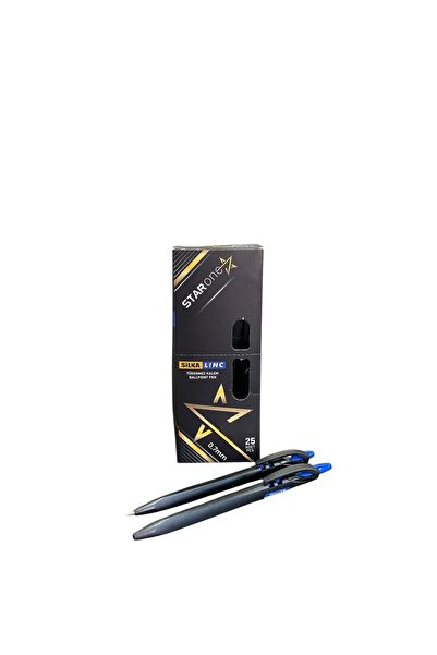 Silka قلم حبر جاف ذو طرف إبرة من لينك ستارون، أزرق، 25 قطعة (عبوة واحدة) 1.0 ملم