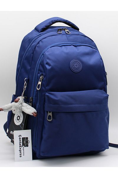 ÇantaExpress Σχολικό σακίδιο πλάτης Unisex Αδιάβροχο υφασμάτινο Σχολικό τσαντάκι 2500 Navy Blue
