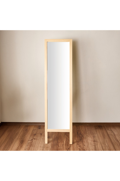 Evidea Deco Ahşap Boy Aynası - Bej - 160x45 cm