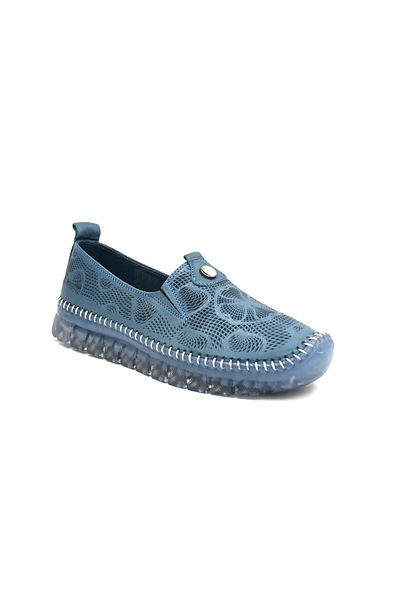 KİNDEP Kindep İniesta din piele naturală, transparentă, talpă confortabilă, pantofi de zi cu zi pentru femei JEANS