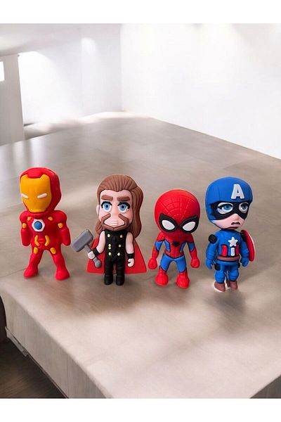 Happyland Spider-Man 4-Piece Mini Cake Topper Figure Set 4 Character Figure Toy
