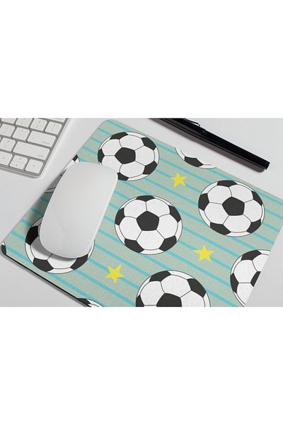 Nino Store Football Themed Anti-Slip Mousepad – Sports Patterned Lycra Fabric Mouse Pad |   For Office and Gift