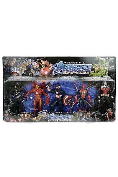 NO BRAND Set 5 figurine super-eroi Avengers, Plastic, 15 cm, Multicolor