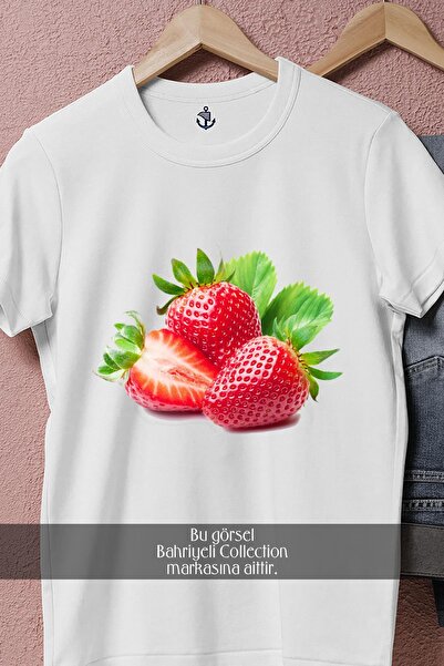 Bahriyeli Collection oversized Strawberry _ Unisex T-Shirt με σχέδιο φράουλας