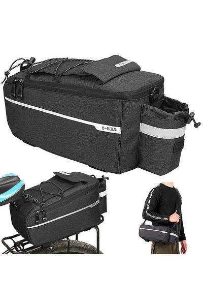 Welora Thermal Bike Bag, 3 Compartments, Capacity 9L, Black - Black