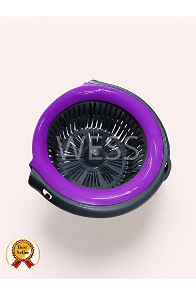 PLANEX CLEAN Spin Mop Döner Başlıklı Temizlik Seti Sıkma Aparatı Mor