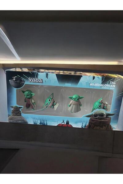 Happyland Baby Yoda Figure Toy Set of 4 Mini Yoda Toy Set 6 cm