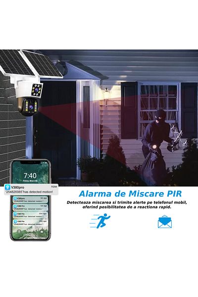 CLAUSTEEL M120 2in1 Surveillance Camera with Double Solar Panel included, 5MP, 12000mah, 4G