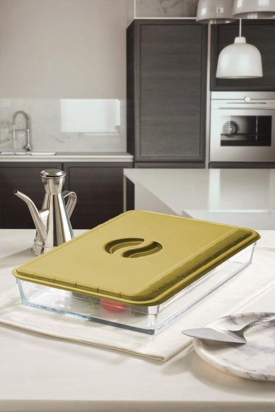 omilife Cream Color Rectangle Pyrex Lid Durable Plastic Food Storage Transport Cover