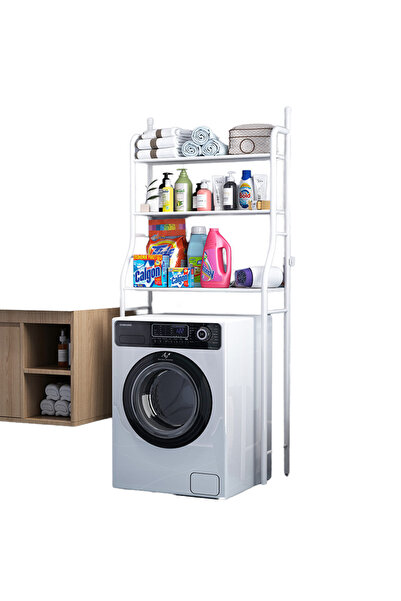 Generic رف منظم تخزين معدني متعدد الوظائف بثلاث طبقات فوق الغسالة