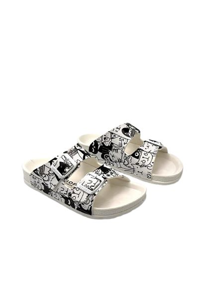 KİNDEP Kindep Fly Soft Double Buckle Daily Slippers White
