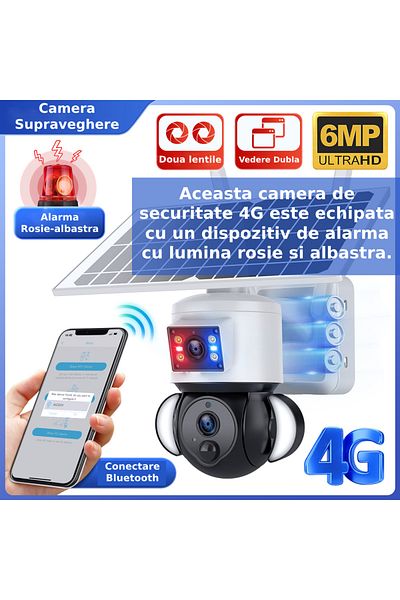 CLAUSTEEL 2in1 Surveillance Camera with Solar Panel Included ST539, 6MPX , 12000mah Battery, 4G
