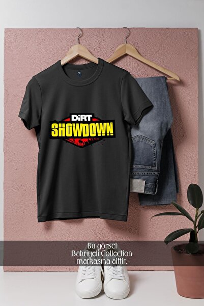 Bahriyeli Collection Tricou unisex supradimensionat cu design Dirt-Showdown C...