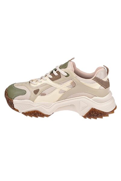 SMS Kadın Spor Ayakkabı Sneaker SMS-65137 BEJ YEŞİL
