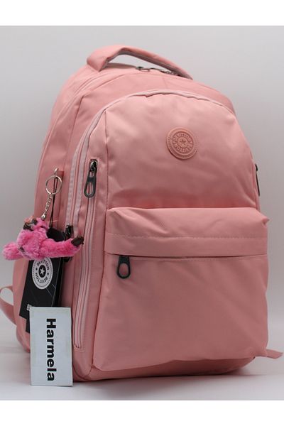 Harmela School Backpack Unisex Water Resistant Fabric School Bag Hrm2500 Powder