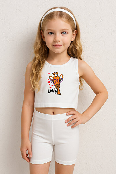 TARZ STİL Set de jambiere pentru fete Premium Giraffe cu imprimeu 23316