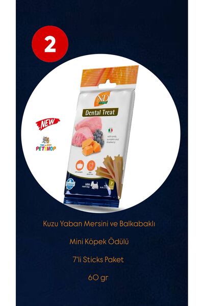 N&D TOM&JERRYPETSHOP-ND Dental Treat Kuzulu Yaban Mersinli Mini Köpek Ödülü 7...