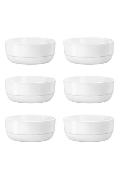 Bormioli Rocco Set of 6 opal stackable bowls Bormioli Coppe 12cm 400ml