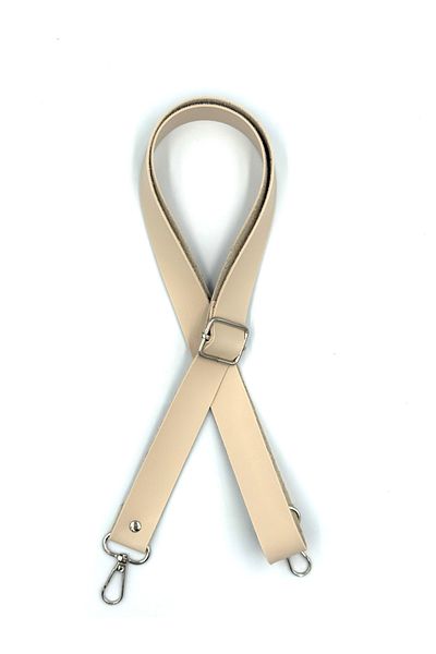 Lady Moss Adjustable Faux Leather Bag Strap Length Max 120 cm - Width 2.5 cm (Beige)