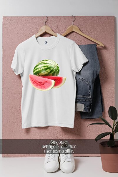 Bahriyeli Collection supradimensionat Design unisex cu pepene verde tricou