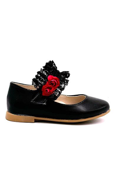 KİNDEP Kindep Tulle Detailed Velcro Children's Sports Shoes Black