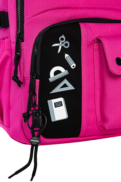 Colorful Roll Backpack Pink - School Bag with Laptop Compartment Elementary School - Middle School - High School