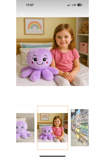Vefa Octopus Plush Cute Playmate