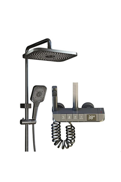 Razo RAZO SHOWER COLUMN SET WITH RECTANGULAR HANDLE, LED DISPLAY, 4 FUNCTIONS, 360° ROTATION,