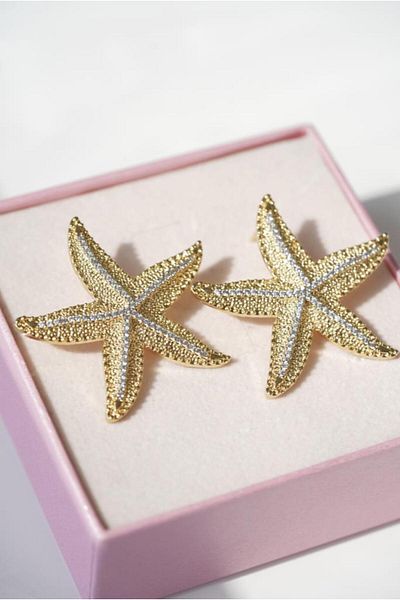 AŞIK ACCESSORIES Stoned Starfish Earrings