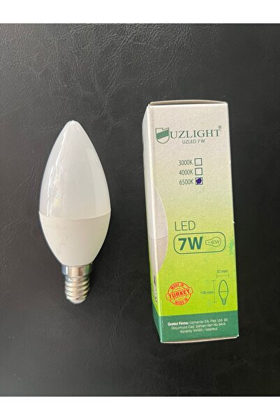 Uzlight 7 WATT E-14 DUYLU 6500 KELVİN BEYAZ IŞIK 560 LÜMEN LED AMPÜL