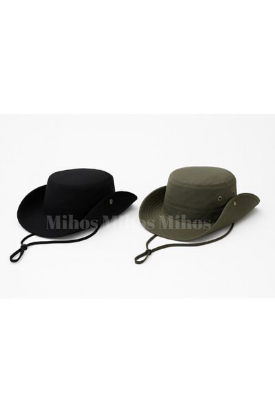 Mihos 2-Piece Safari Hat Black-Khaki – Adjustable, Breathable Fabric, Unisex Summer Hat |