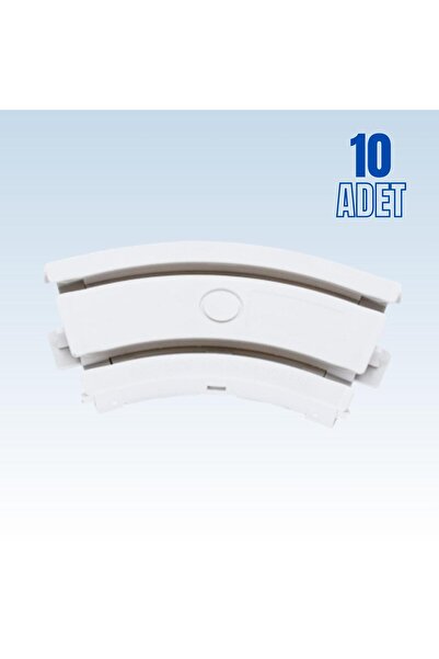 sebox Element de șină pentru perdele de colț în formă de L cu rotire la 45 de grade pentru 2 cornești - 10 bucăți