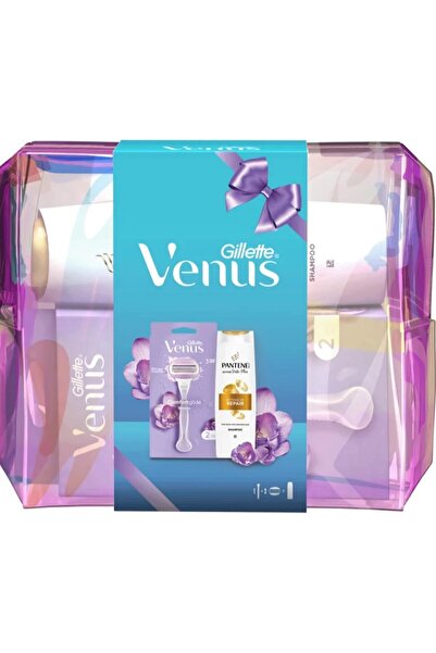 Gillette Set cosmetic Gillette Venus&Pantene, aparat de ras cu 1 lama, sampon reparare intensiva 250ml
