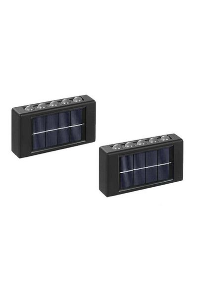 divendi-ro Set of 2 Solar Wall Lamps with 5 led Up Down Lighting - 6