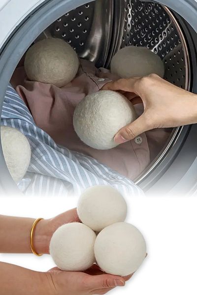 omilife Wool Dryer Balls Set of 3 Natural Dryer Softener Ball Practical Solution for Washing Machine