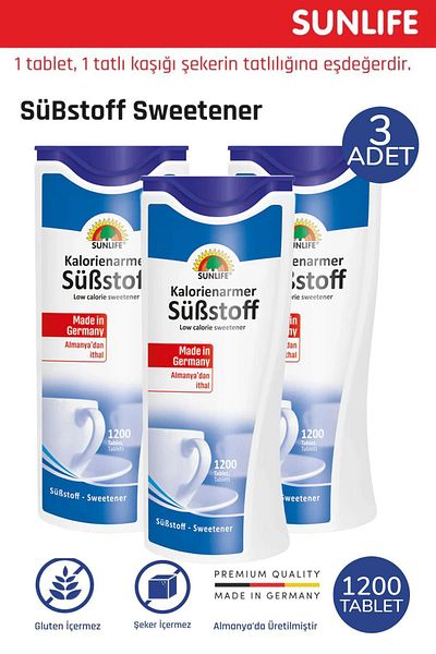 Seddar Collection Sunlife Substoff Sweetener 1200 Tablets 3 Pieces