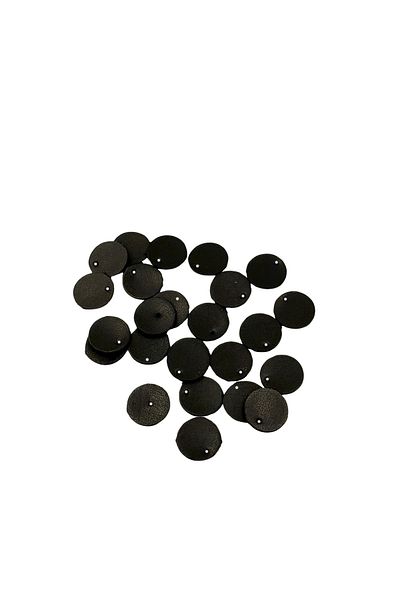 Lady Moss 20 mm Sewable Leather Sequins 100 Pieces (Black)
