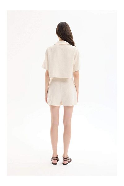 Coral Tie Detailed Shorts Skirt Natural