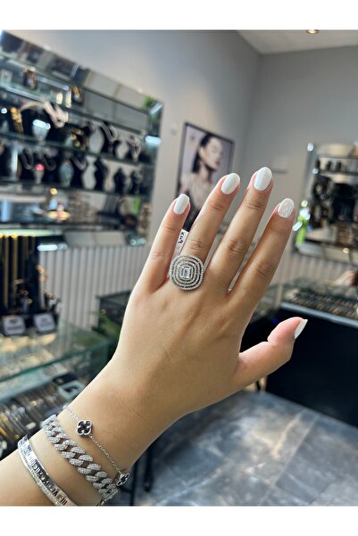 925Silver Baget yüzük (4 sıra taşlı oval)