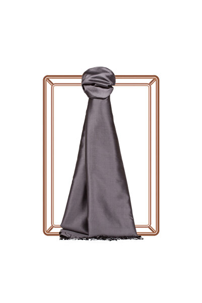 ipekevi Șal de mătase argintiu simplu