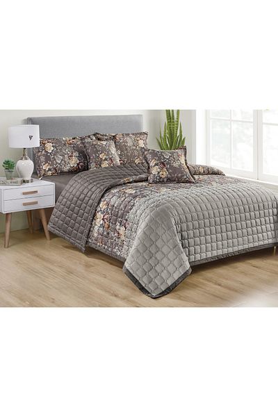 Mark Summer printed double bed sheet, comfortable, made of microfiber, 6 pieces, size 230*240 cm