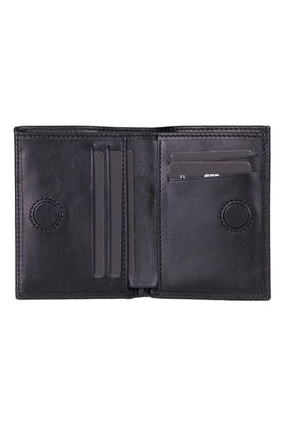 Enseb Nigra Genuine Leather, Handmade Wallet, Rustic Black